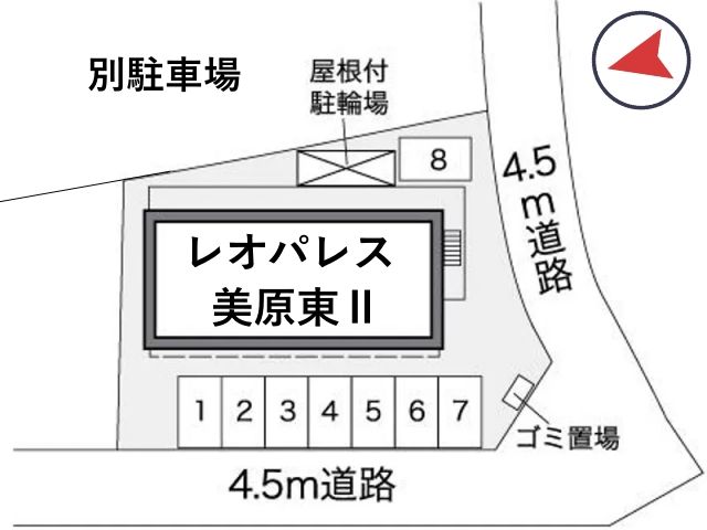 レオパレス美原東Ⅱ駐車場【26450】の駐車場写真