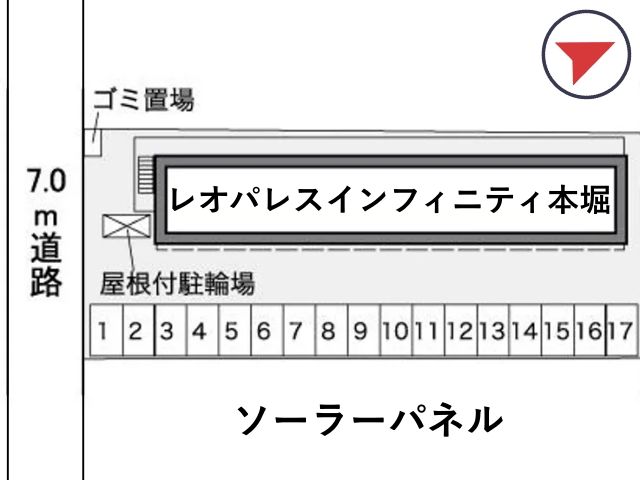 レオパレスインフィニティ本堀駐車場【36624】の駐車場写真