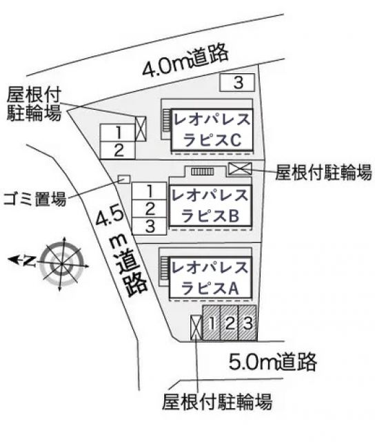 レオパレスラピスA駐車場【35399】の駐車場写真