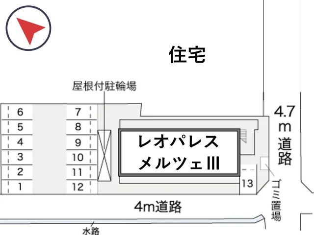 レオパレスメルツェⅢ駐車場【18898】の駐車場写真