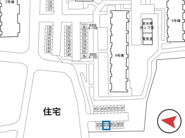 羽曳野野々上団地駐車場(4号棟付近)の駐車場写真