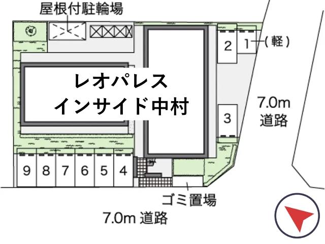 レオパレスインサイド中村駐車場【47558】の駐車場写真