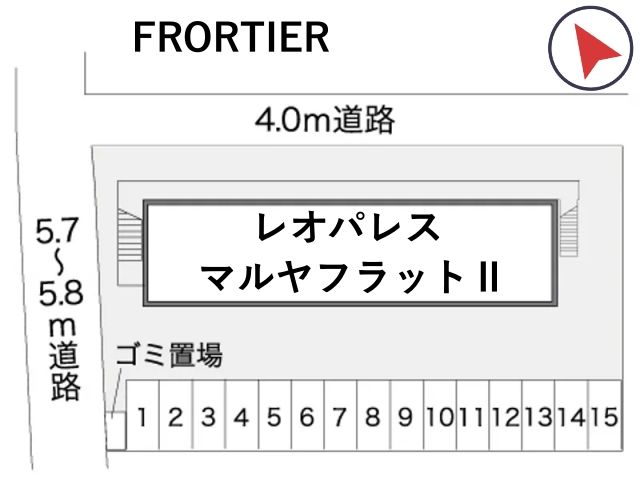 レオパレスマルヤフラットⅡ駐車場【11980】の駐車場写真