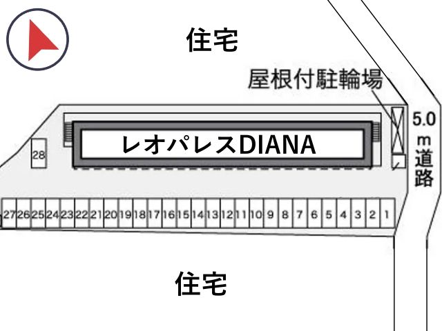 レオパレスDIANA駐車場【35222】の駐車場写真