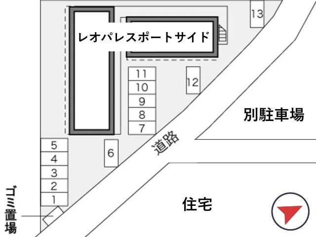 レオパレスポートサイド駐車場【22017】の駐車場写真