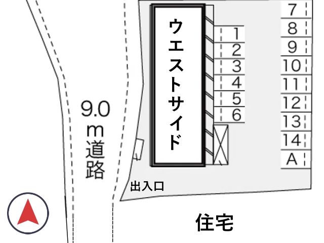レオパレスウエストサイド駐車場【21399】の駐車場写真