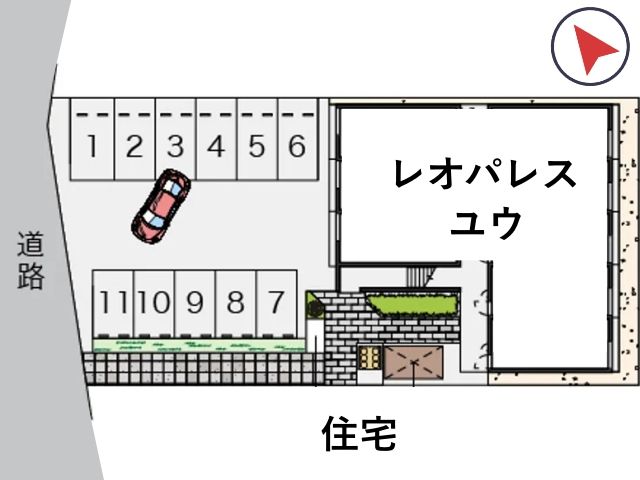 レオパレスユウ駐車場【43567】の駐車場写真