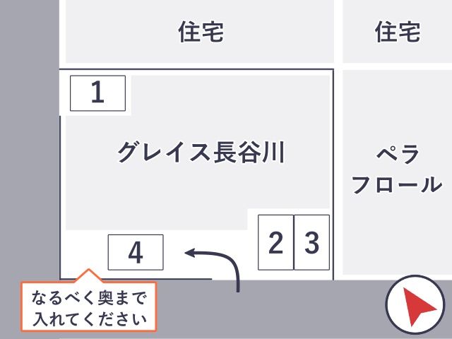 【ワンボックスまで駐車可】グレイス長谷川駐車場の駐車場写真
