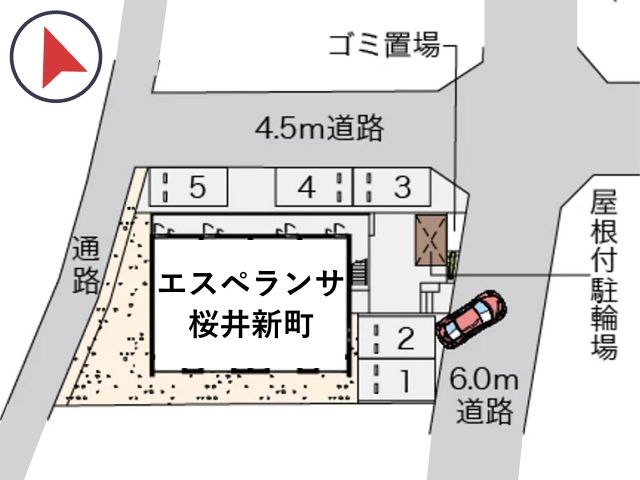 クレイノエスペランサ桜井新町駐車場【56898】の駐車場写真