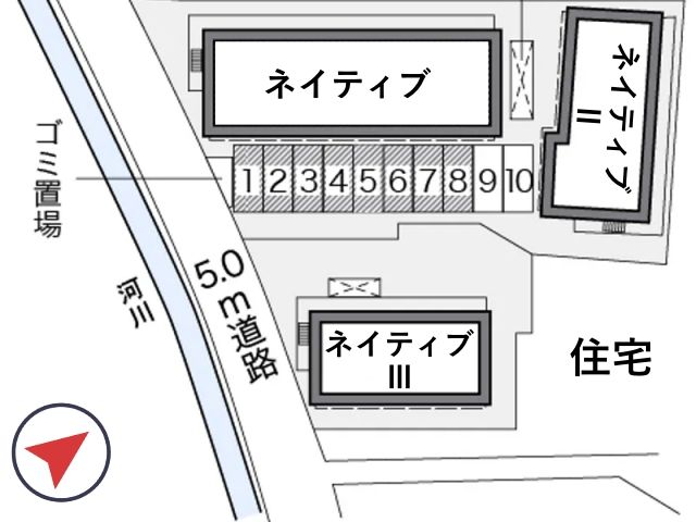 レオパレスネイティブ駐車場【19110】の駐車場写真