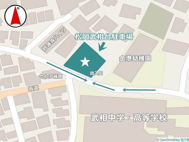 駐車場周辺のマップです