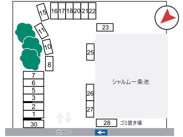 シャルム一条池駐車場の駐車場写真