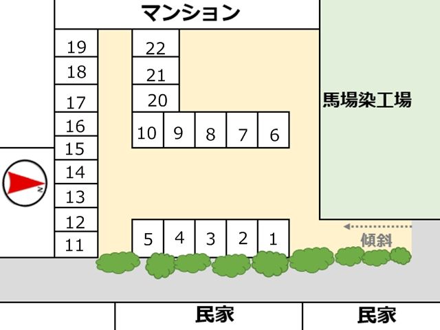区画図をご確認の上、ご利用スペースに間違いのないようにご注意下さい。