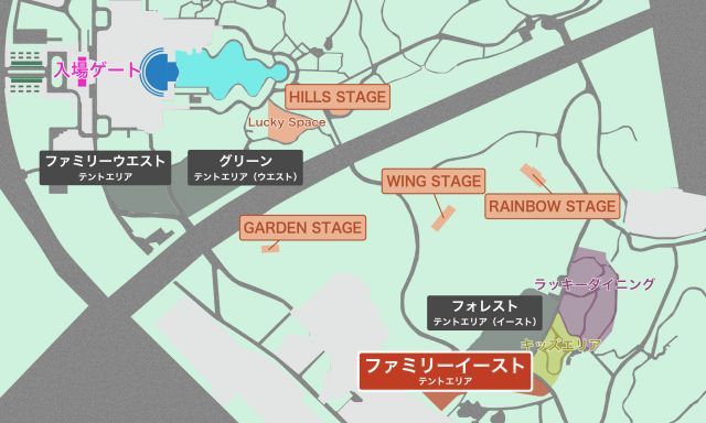 【ファミリーイーストテント付き駐車券】西駐車場 8/10(月)用 LuckyFes'26の駐車場写真