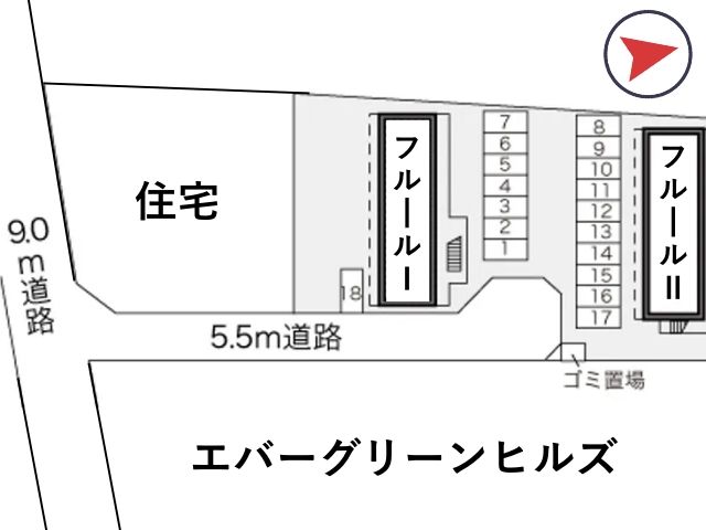 レオパレスフルールⅠ駐車場【15877】の駐車場写真