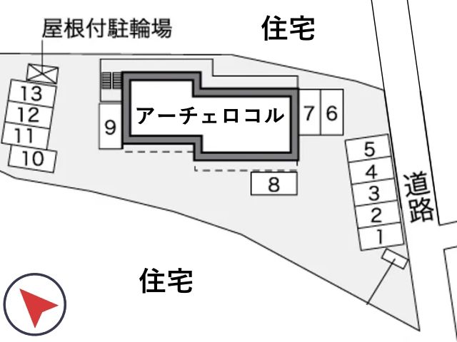 レオパレスアーチェロコル駐車場【40650】の駐車場写真