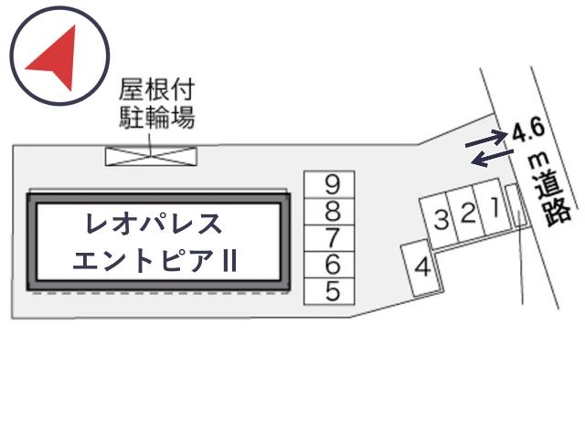 レオパレスエントピア Ⅱ駐車場【33633】の駐車場写真