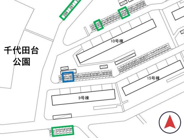 千代田台団地駐車場(9号棟付近)の駐車場写真