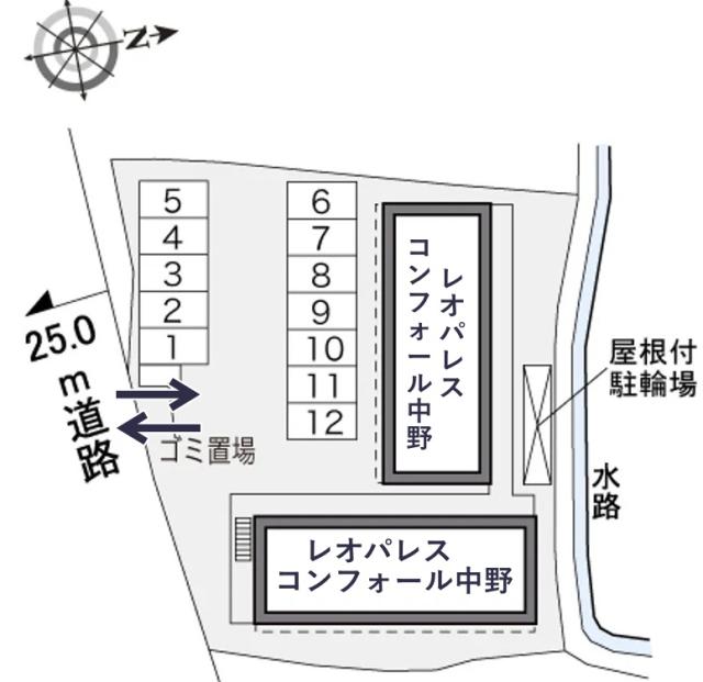 レオパレスコンフォール中野駐車場【32733】の駐車場写真