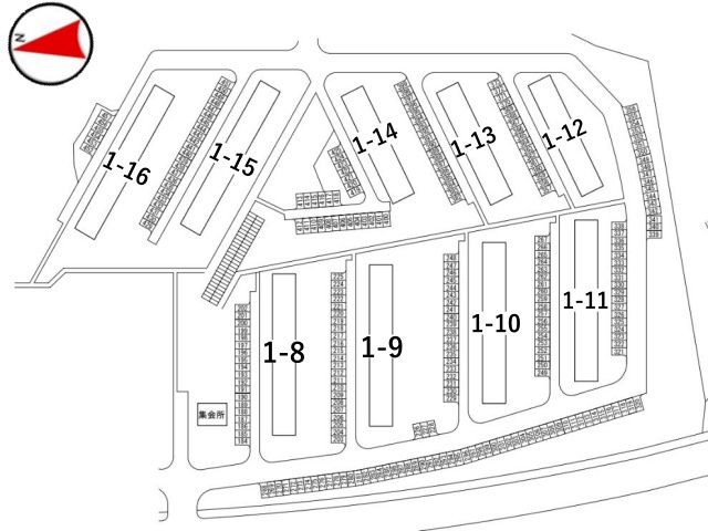 茶山台団地駐車場【1-8号棟前 184番～202番エリア】(30086)の駐車場写真