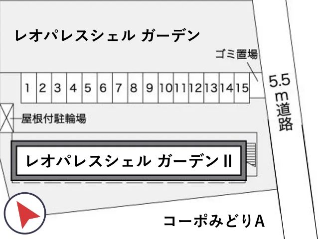 レオパレスシェル ガーデンⅡ駐車場【25210】の駐車場写真