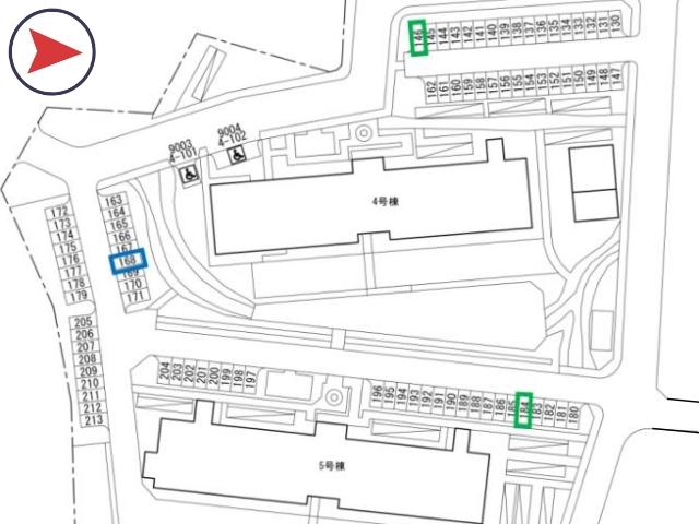 羽曳野碓井団地駐車場(4号棟付近)の駐車場写真