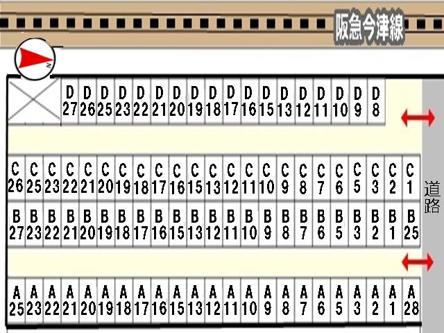 駐車場の配置図です。