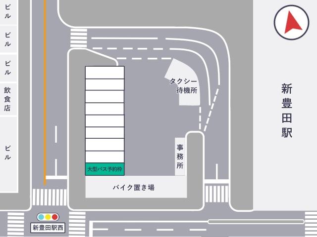 新豊田駅西大型バス 予約駐車場の駐車場写真