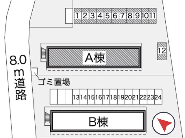 レオパレススペシャルステージA駐車場【17908】の駐車場写真