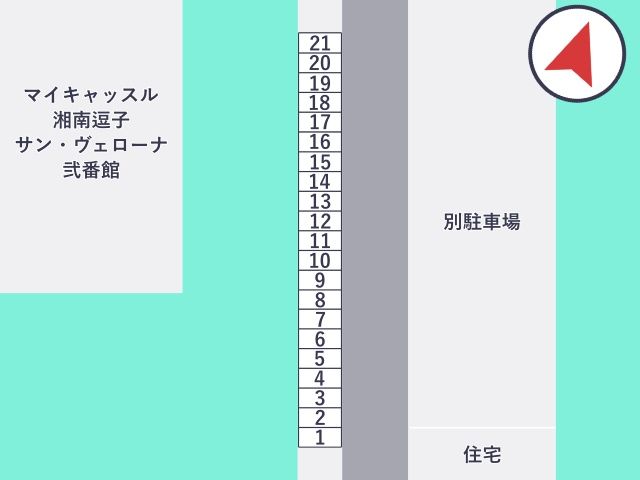 【バイク専用】逗子市沼間2丁目(A3パーキング)の駐車場写真