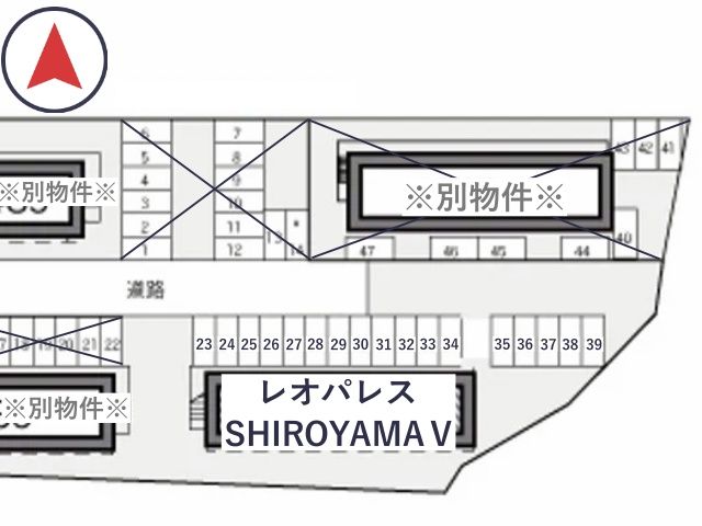 レオパレスSHIROYAMAⅤ駐車場【17367】の駐車場写真