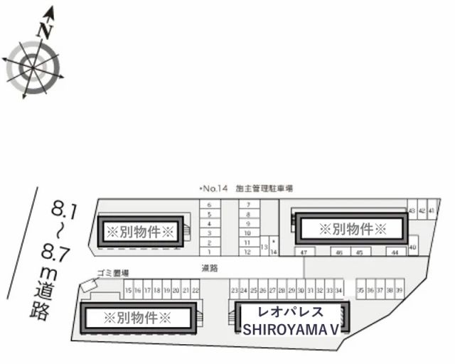レオパレスSHIROYAMAⅤ駐車場【17367】の駐車場写真