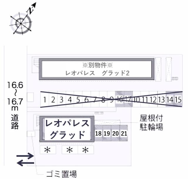 レオパレスグラッド駐車場【18172】の駐車場写真
