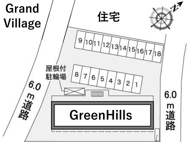 レオパレスGreenHills駐車場【36255】の駐車場写真