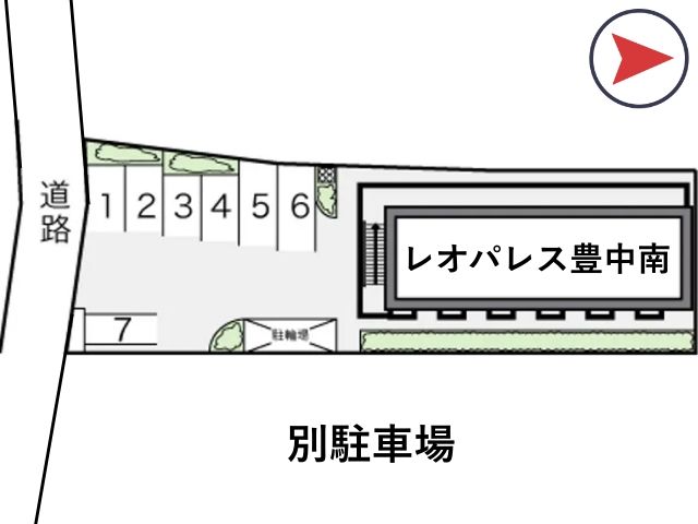 レオパレス豊中南駐車場【14227】の駐車場写真