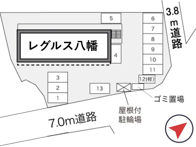 レオパレスレグルス八幡駐車場【32656】の駐車場写真