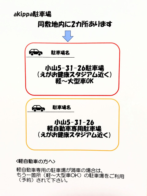 小山5-31-26駐車場　軽自動車専用（えがお健康スタジアム近く）の駐車場写真