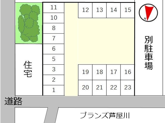 駐車場の配置図です。