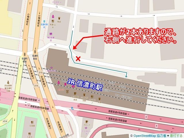 駐車場までの区画図です。緑の矢印通りにお進みください。※現地の交通状況を考慮し駐車してください