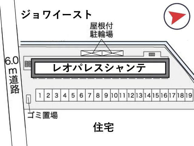 レオパレスシャンテ駐車場【27067】の駐車場写真