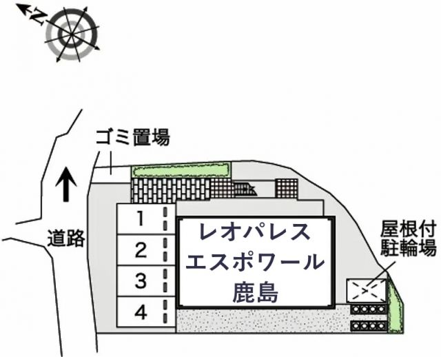 レオパレスエスポワール 鹿島駐車場【46570】の駐車場写真