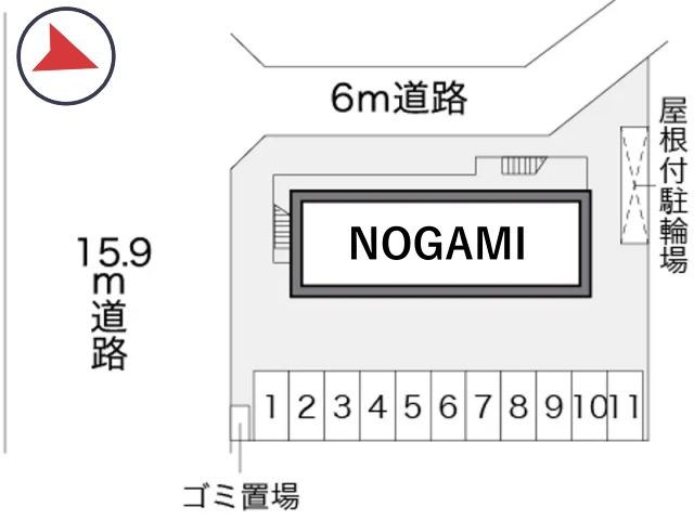 レオパレスNOGAMI駐車場【11534】の駐車場写真