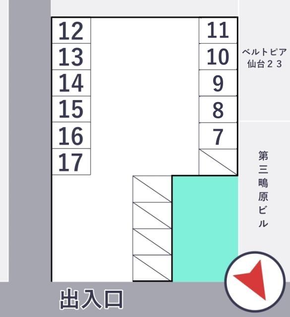 [cbc6a]ニ軒茶屋 アキッパ駐車場の駐車場写真