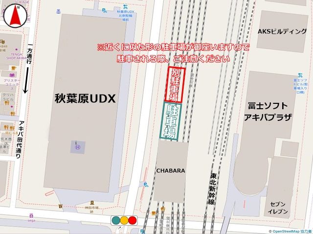 駐車場周辺の地図