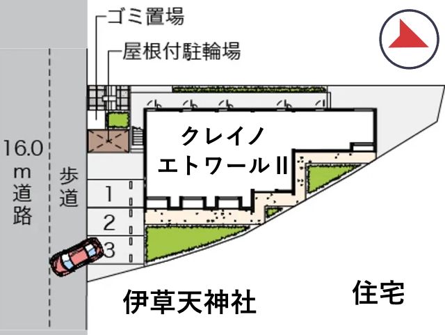 クレイノエトワールⅡ駐車場【56458】の駐車場写真