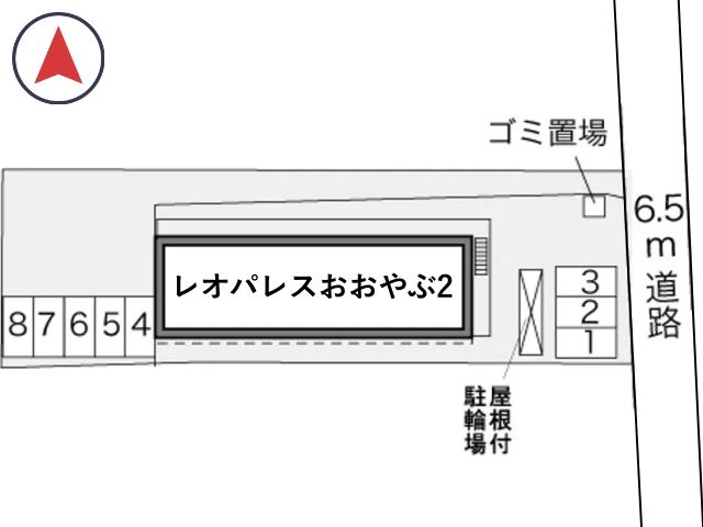 レオパレスおおやぶ2駐車場【29849】の駐車場写真