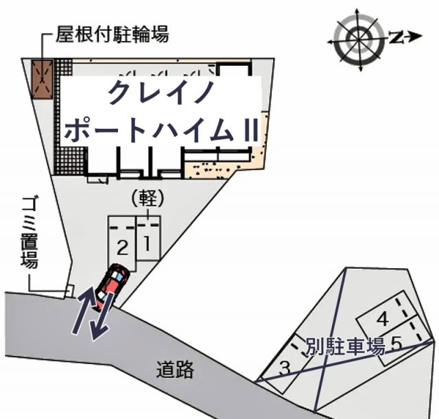 クレイノポートハイムⅡ駐車場【56479】の駐車場写真