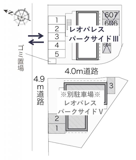 レオパレスパークサイドⅢ駐車場【18065】の駐車場写真