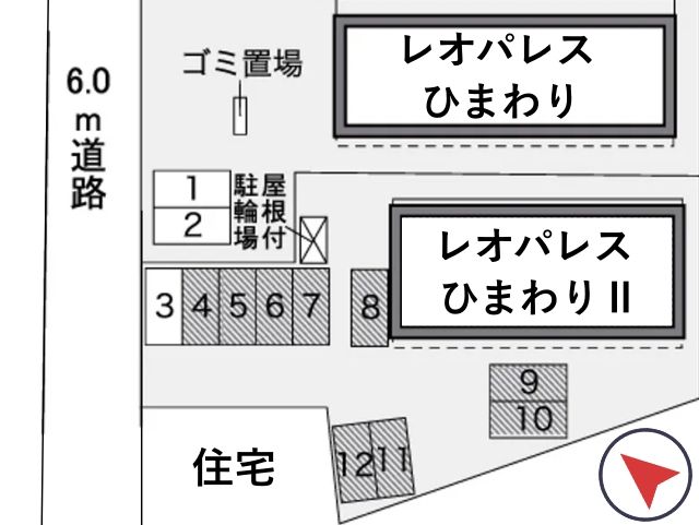レオパレスひまわりⅡ駐車場【30289】の駐車場写真