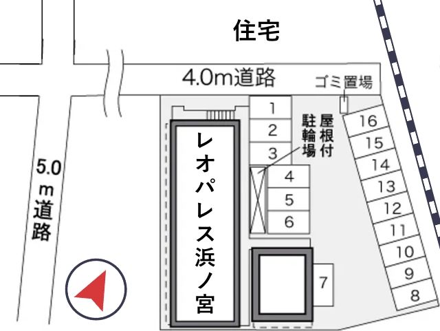 レオパレス浜ノ宮駐車場【28079】の駐車場写真